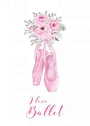 Quadro Decorativo Ballet com Flores Editável Online