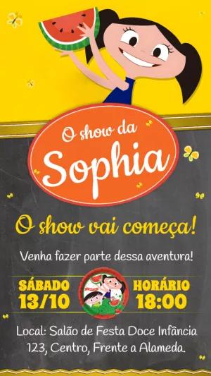 Convite Aniversário O Show da Luna para Editar Online