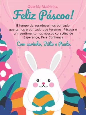 Cartão de Páscoa com Coelho Fofo para Editar Online