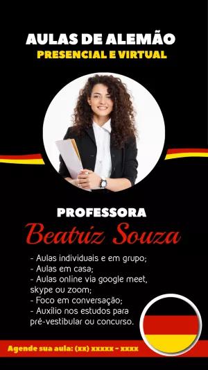 Flyer de Aulas de Alemão com Foto para Editar Online