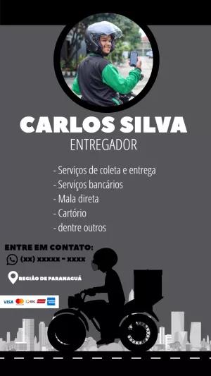 Cartão de Visita para Entregador Profissional para Editar
