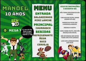 Menu de Mesa Triângulo Ben 10 para Editar Online