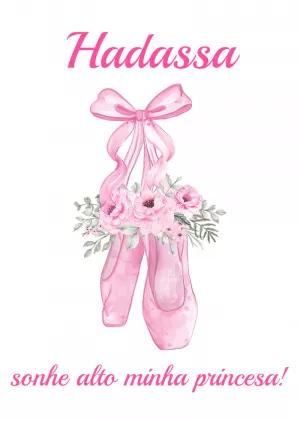 Quadro Decorativo Ballet com Nome para Editar e Imprimir