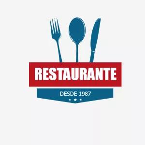 Logo Editável para Restaurante com Talheres para Criar Online