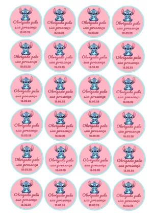 Tag de Aniversário Stitch para Editar e Imprimir