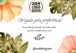 Cartão Obrigado pela Compra Floral para Editar Online