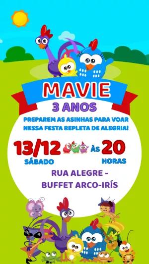 Convite de Aniversário Galinha Pintadinha para Editar Online