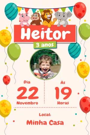 Convite Aniversário Safari com Foto para Editar Online