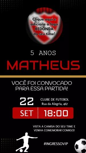 Convite de Aniversário Futebol Editável Online para Imprimir