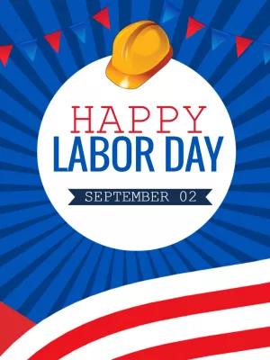Labor Day Celebration Poster with Hard Hat - Editable Online
