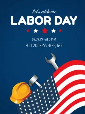 Labor Day Invitation with American Flag to Edit Online