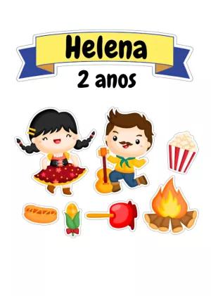 Topo de Bolo Festa Junina com Personagens para Editar Online