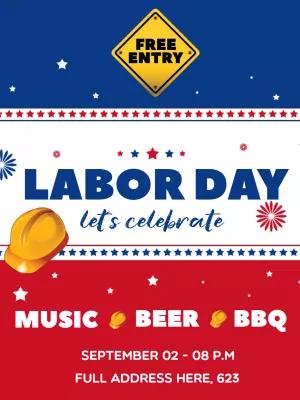 Editable Labor Day Party Invitation to Customize Online