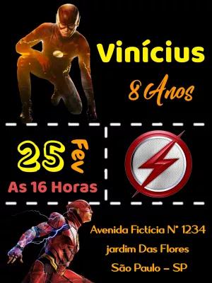 Convite de Aniversário The Flash para Editar Online