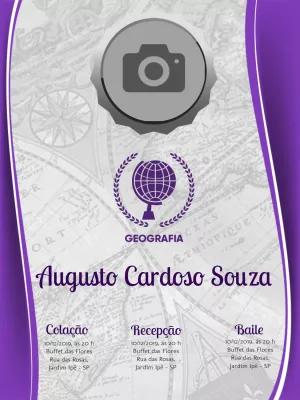 Convite de Formatura Geografia com Foto para Editar Online