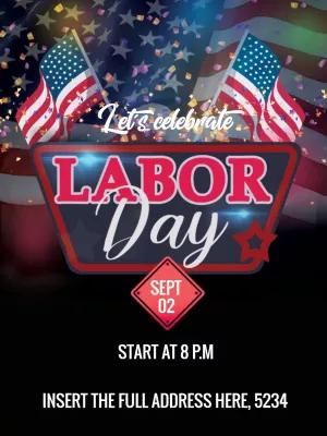 Editable Labor Day Invitation with Patriotic Design to Customize