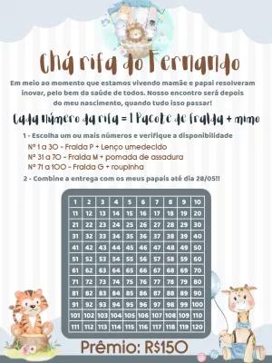 Chá Rifa Safari com Animais Fofos para Editar Online