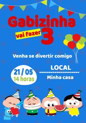 Convite de Aniversário Turma da Mônica Toy para Editar Online