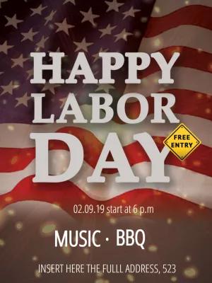 Labor Day Party Invitation with Flag to Edit Online