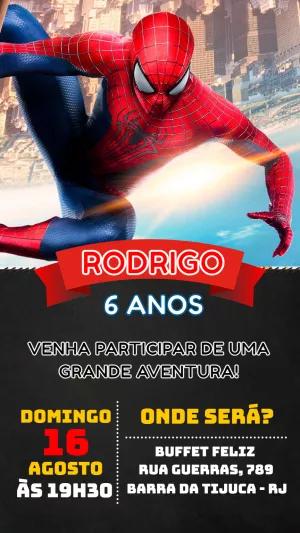 Convite de Aniversário Homem-Aranha para Editar Online