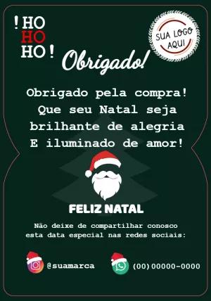 Cartão de Agradecimento Natalino para Clientes para Editar