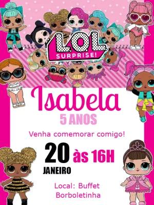 Convite de Aniversário Lol Surprise com Bonecas para Editar