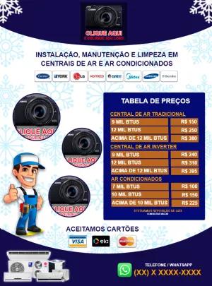 Panfleto Editável para Ar Condicionado com Tabela de Preços