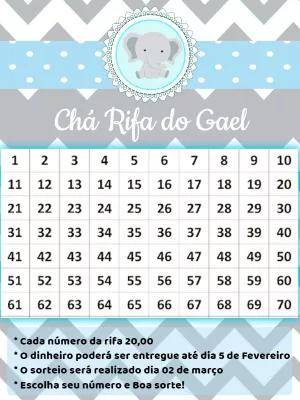 Chá Rifa Elefantinho Cinza e Azul para Editar Online
