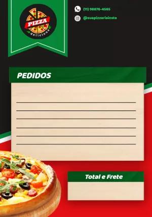 Comanda para Pizzaria com Logo Editável Online