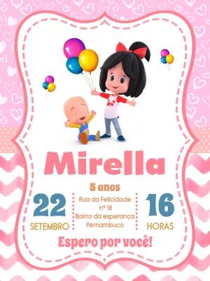 Convite Aniversário Cleo e Cuquin para Editar Online