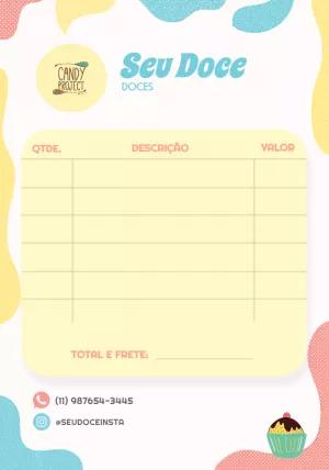 Comanda para Doceria com Design Moderno para Editar Online