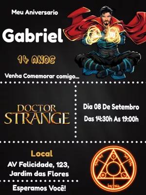 Convite de Aniversário Doutor Estranho para Editar Online
