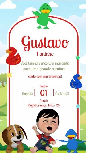 Convite Aniversário Bento e Totó para Editar Online
