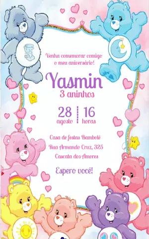 Convite de Aniversário Ursinhos Carinhosos para Editar Online