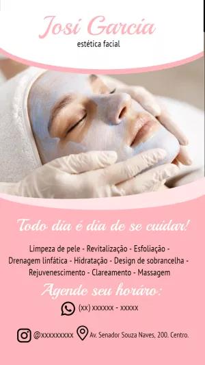 Flyer de Estética Facial Editável para Divulgar Seus Serviços