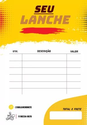 Comanda para Lanchonete: Modelo Editável para Imprimir