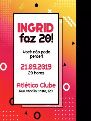 Convite de Aniversário Moderno e Geométrico para Editar Online