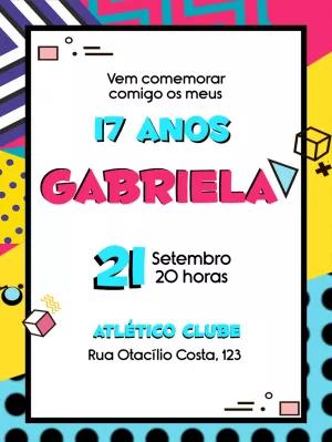 Convite Aniversário Pop Art Anos 80 para Editar Online