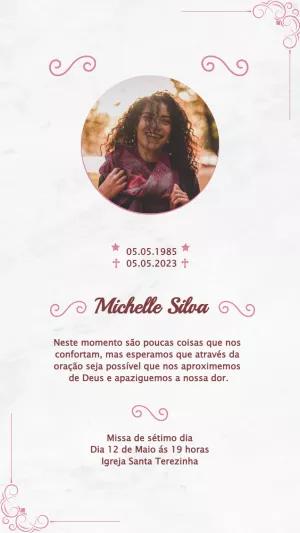 Convite Missa de Sétimo Dia com Foto para Editar Online