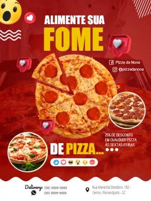 Cartaz de Promoção de Pizzaria para Editar Online