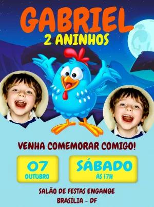Convite de Aniversário Galinha Pintadinha com Foto para Editar