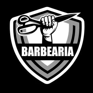 Logo Barbearia Emblema Moderno para Editar Online