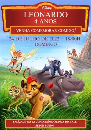 Convite Aniversário A Guarda do Leão para Editar Online