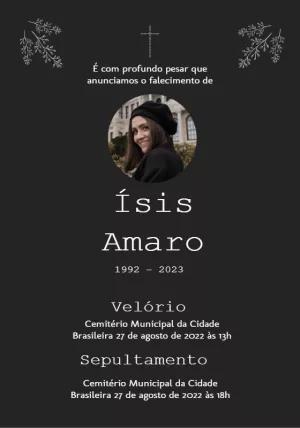 Anúncio de Falecimento com Foto para Editar Online e Imprimir