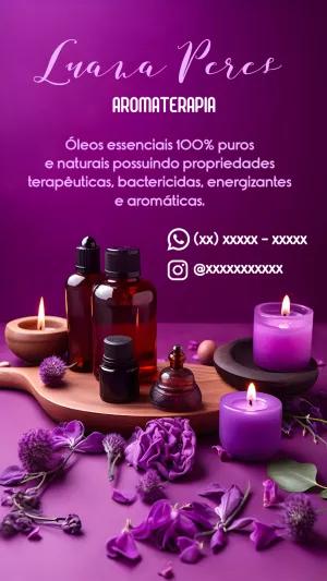 Modelo de Cartão de Visita Aromaterapia Editável Online