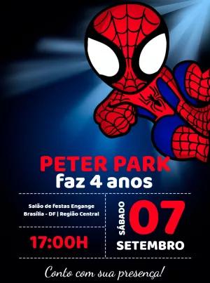 Convite de Aniversário Homem Aranha para Editar Online