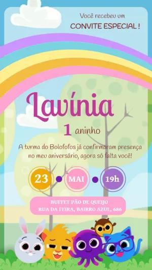 Convite de Aniversário Bolofofos para Editar Online