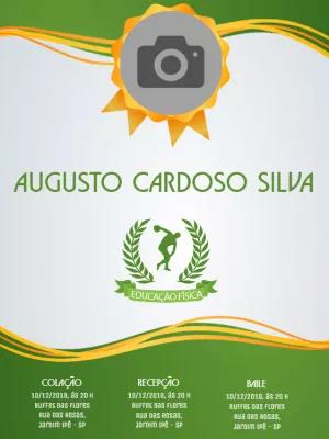 Convite Formatura Educação Física com Foto para Editar Online