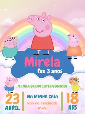 Convite de Aniversário Peppa Pig para Editar Online