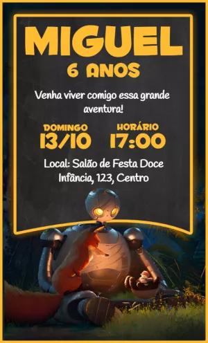 Convite Aniversário Robô Selvagem para Editar Online